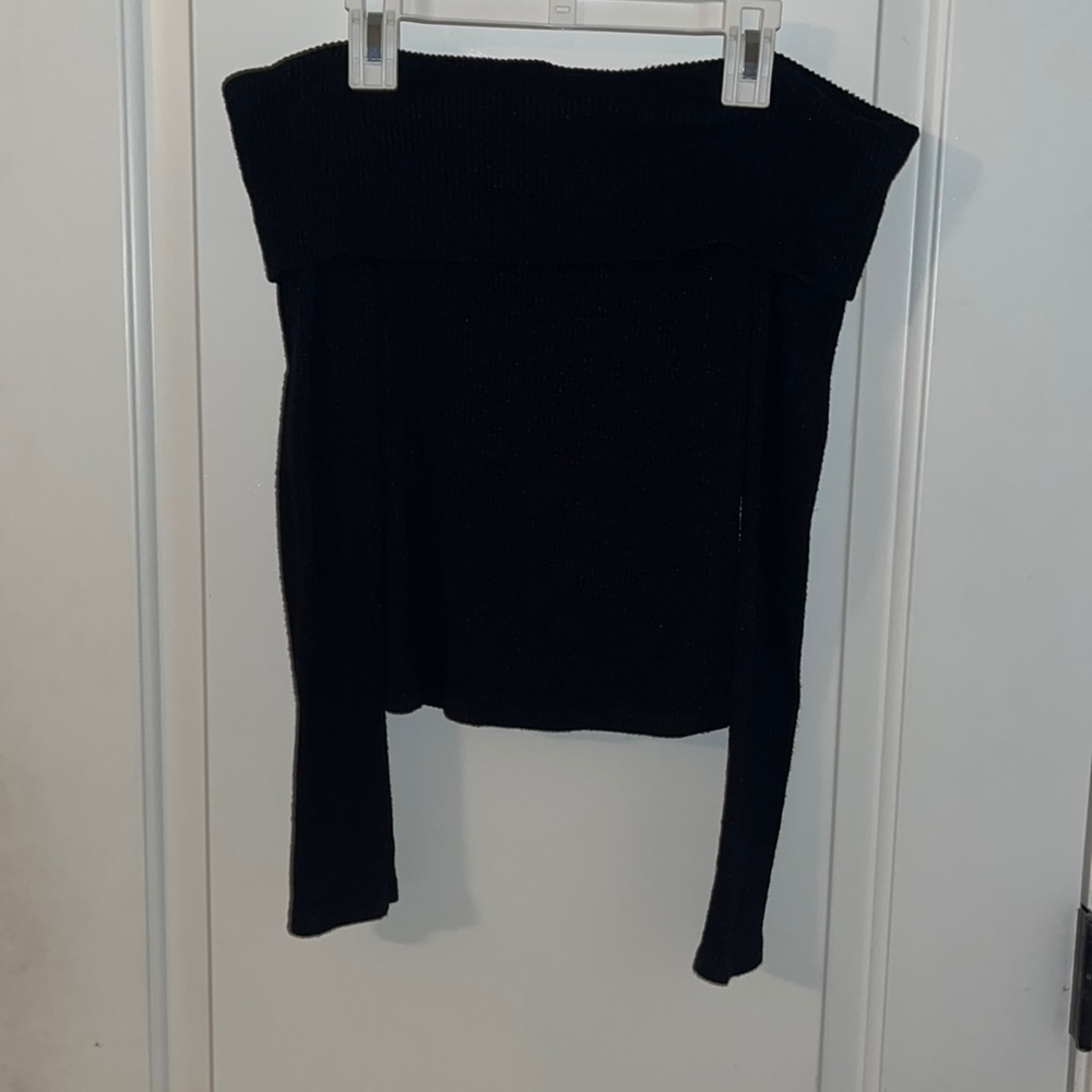 Forever 21, black ribbed, off the shoulder sweater, size medium.